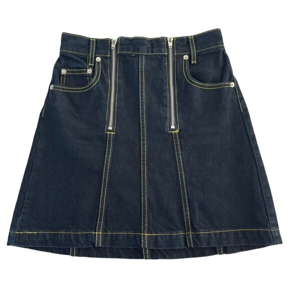 Proenza Schouler White Label Denim Mini Skirt Indigo Size 0 - Picture 5 of 11